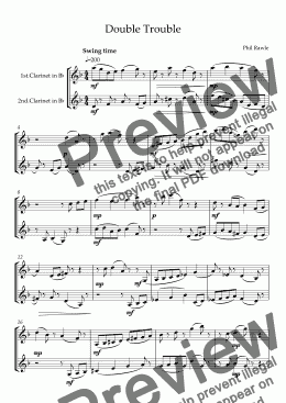 page one of Double Trouble - Clarinet Duet