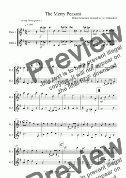 page one of The Merry Peasant (Jazzy Style!) for Flute Duet