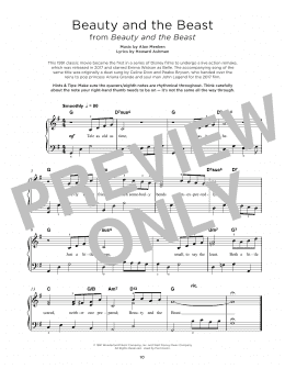 page one of Beauty And The Beast (Really Easy Piano)