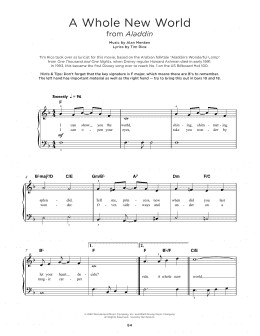 page one of A Whole New World (from Aladdin) (Really Easy Piano)