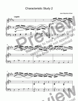 page one of Arban, Jean-Baptiste - Characteristic Study 2 for trumpet Bb & piano