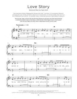 page one of Love Story (Really Easy Piano)