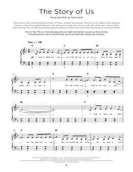 page one of The Story Of Us (Really Easy Piano)