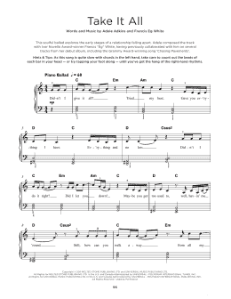 page one of Take It All (Really Easy Piano)