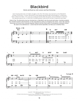 page one of Blackbird (Really Easy Piano)