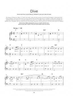 page one of Dive (Really Easy Piano)