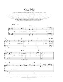 page one of Kiss Me (Really Easy Piano)