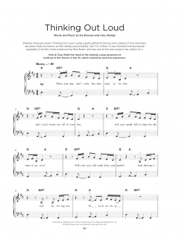 page one of Thinking Out Loud (Really Easy Piano)