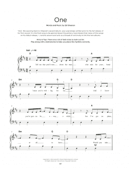 page one of One (Really Easy Piano)