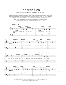 page one of Tenerife Sea (Really Easy Piano)