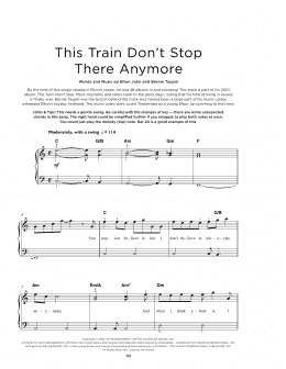 page one of This Train Don't Stop There Anymore (Really Easy Piano)