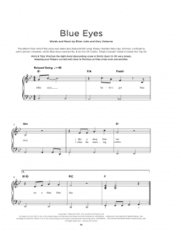 page one of Blue Eyes (Really Easy Piano)