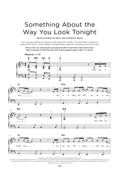 page one of Something About The Way You Look Tonight (Really Easy Piano)