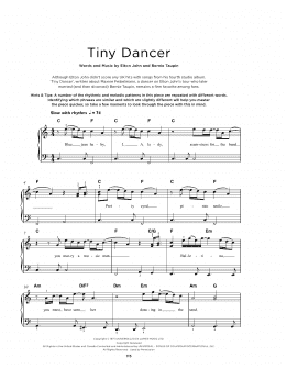 page one of Tiny Dancer (Really Easy Piano)