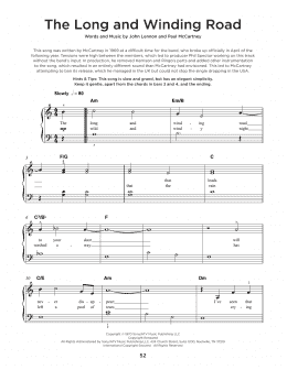 page one of The Long And Winding Road (Really Easy Piano)