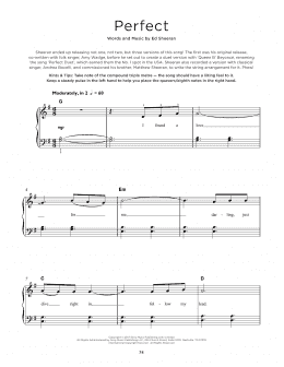 page one of Perfect (Really Easy Piano)