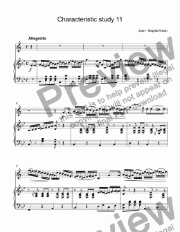 page one of Arban, Jean - Baptist - Characteristic study 11 for trumpet Bb & piano