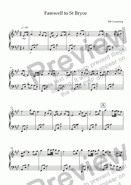 page one of "Farewell to St Bryce" for Piano Solo