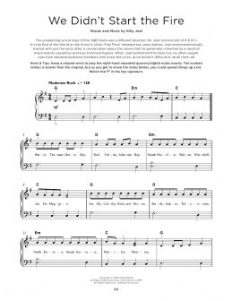 page one of We Didn't Start The Fire (Really Easy Piano)