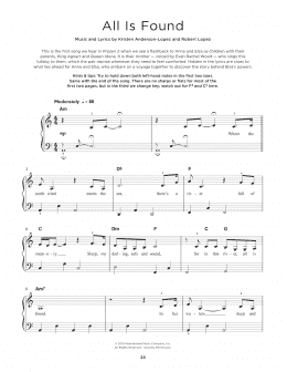 page one of All Is Found (from Disney's Frozen 2) (Really Easy Piano)