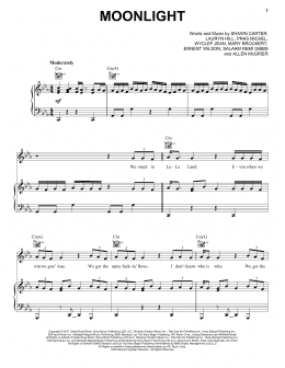 page one of Moonlight (Piano, Vocal & Guitar Chords (Right-Hand Melody))