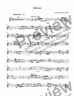 page one of Parks, Dean  - Venice Chris Botti's  transcribed  trumpet Bb solo