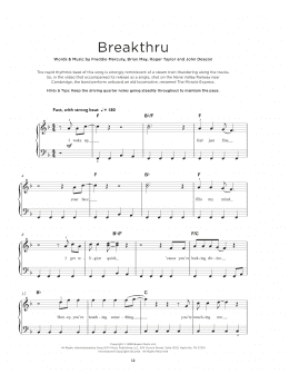 page one of Breakthru (Really Easy Piano)