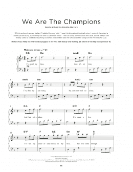 page one of We Are The Champions (Really Easy Piano)