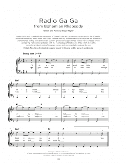 page one of Radio Ga Ga (Really Easy Piano)