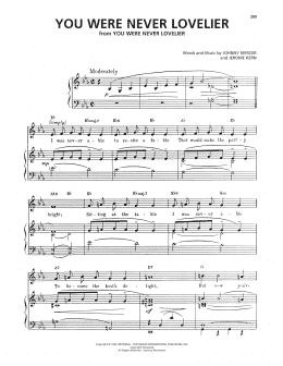 page one of You Were Never Lovelier (Piano, Vocal & Guitar Chords (Right-Hand Melody))