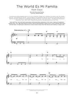 page one of The World Es Mi Familia (from Coco) (Really Easy Piano)