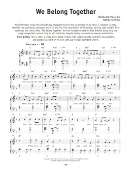 page one of We Belong Together (Really Easy Piano)