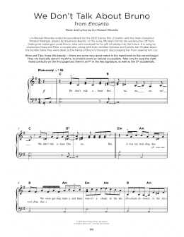 page one of We Don't Talk About Bruno (from Encanto) (Really Easy Piano)