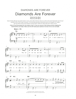 page one of Diamonds Are Forever (Really Easy Piano)