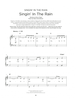 page one of Singin' In The Rain (Really Easy Piano)