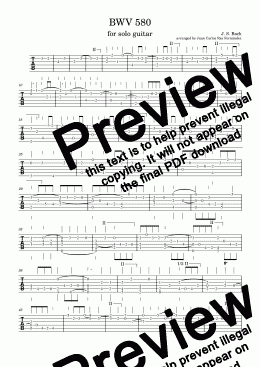 page one of BWV 580 [tablature]