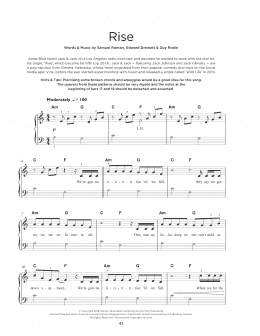 page one of Rise (Really Easy Piano)