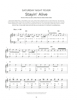 page one of Stayin' Alive (Really Easy Piano)