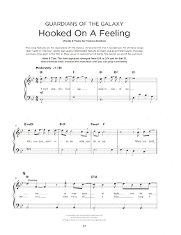 page one of Hooked On A Feeling (Really Easy Piano)