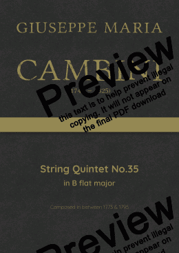 page one of Cambini - String Quintet No.35 in B flat major