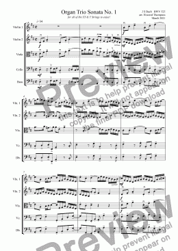 page one of Bach Organ Trio Sonata No. 1