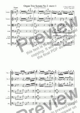 page one of Bach Organ Trio Sonata No 2  movt 1