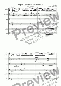 page one of Bach Organ Trio Sonata No 5 movt 2