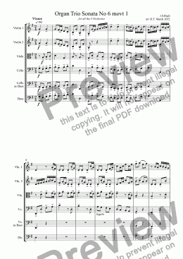 page one of Bach Organ Trio Sonata No 6 movt 1