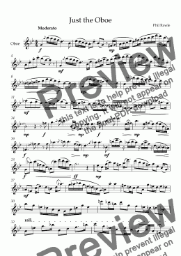 page one of Just the Oboe - Unaccompanied Oboe Solo