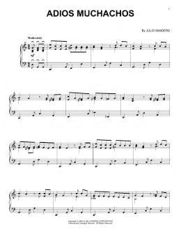 page one of Adios Muchachos (Piano Solo)