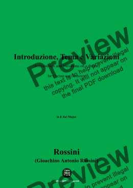 page one of Rossini-Introduzione,Tema e Variazioni