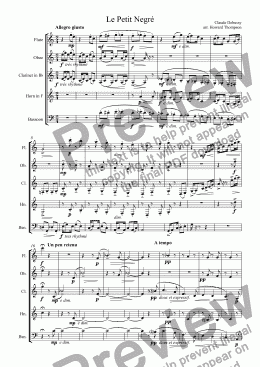 page one of Le Petit Negré for Wind Quintet