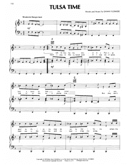 page one of Tulsa Time (Piano, Vocal & Guitar Chords (Right-Hand Melody))