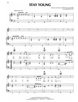 page one of Stay Young (Piano, Vocal & Guitar Chords (Right-Hand Melody))